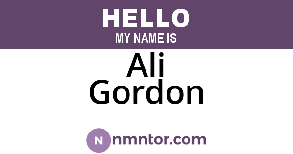 Ali Gordon