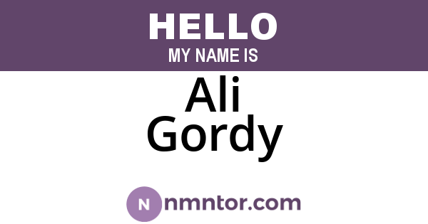 Ali Gordy