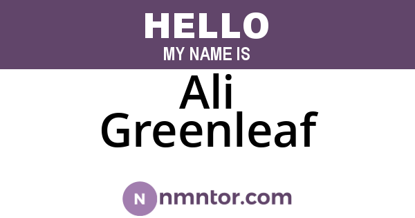 Ali Greenleaf