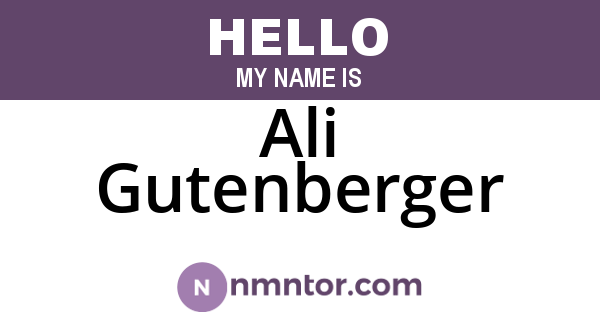 Ali Gutenberger