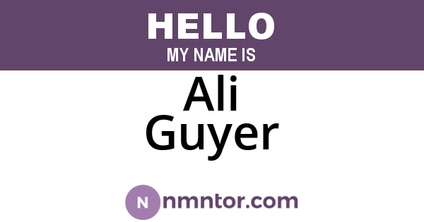 Ali Guyer