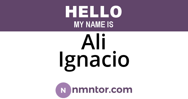 Ali Ignacio