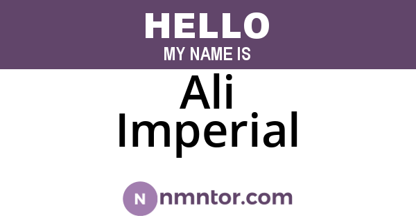 Ali Imperial