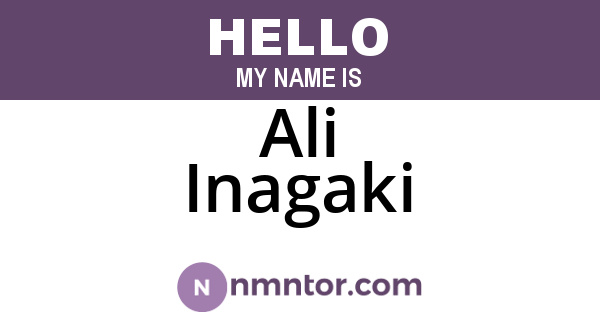 Ali Inagaki