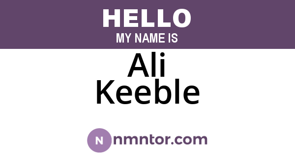 Ali Keeble