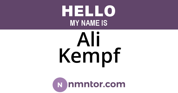 Ali Kempf