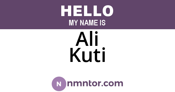 Ali Kuti