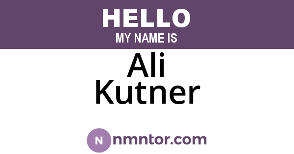 Ali Kutner