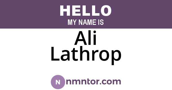 Ali Lathrop