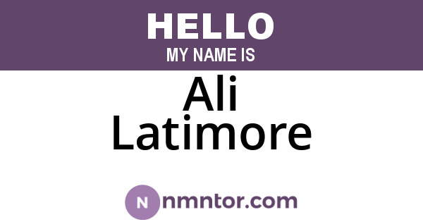 Ali Latimore