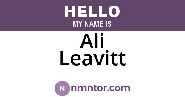 Ali Leavitt