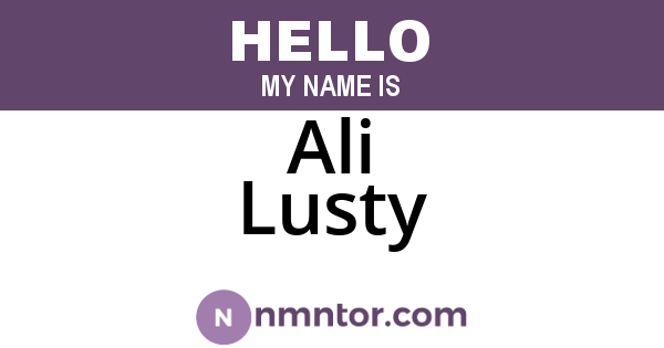 Ali Lusty