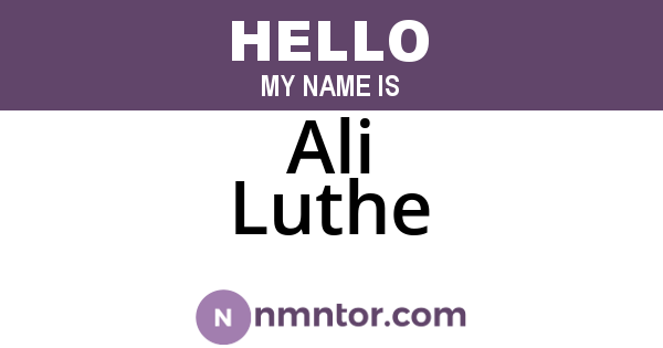 Ali Luthe