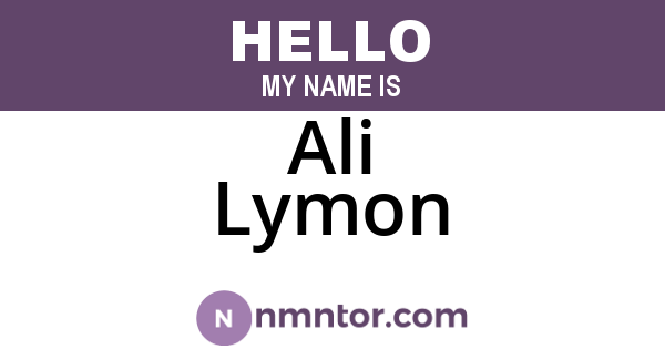 Ali Lymon