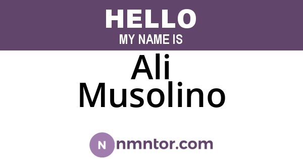 Ali Musolino
