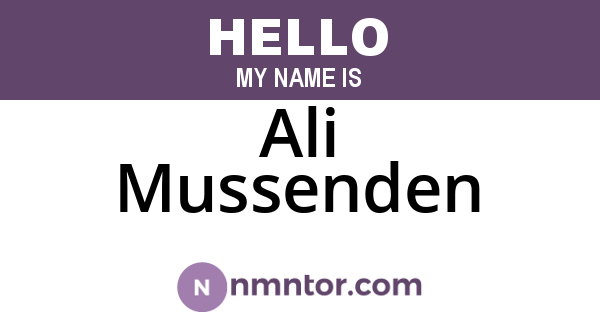 Ali Mussenden