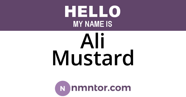 Ali Mustard