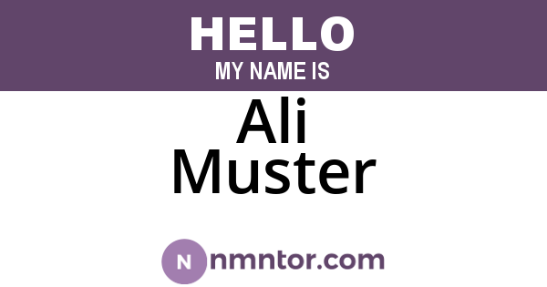 Ali Muster