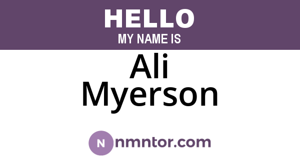 Ali Myerson
