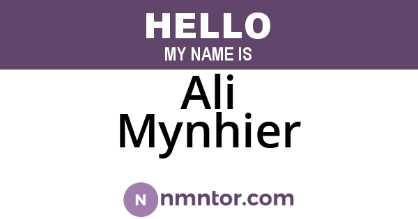 Ali Mynhier