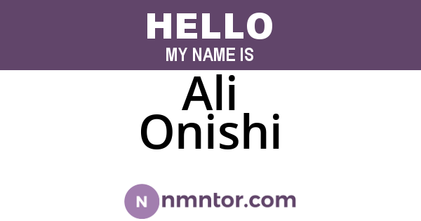Ali Onishi