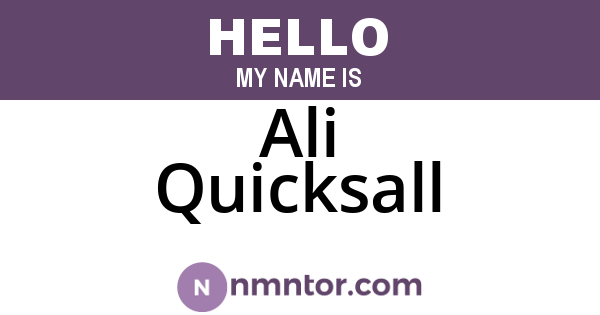 Ali Quicksall