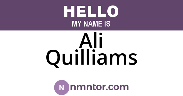 Ali Quilliams