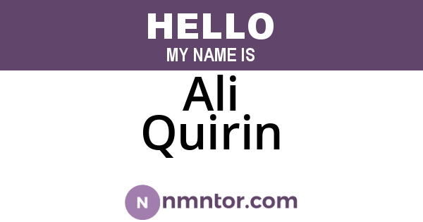 Ali Quirin