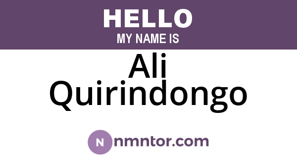 Ali Quirindongo