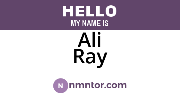 Ali Ray