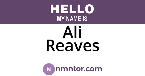 Ali Reaves