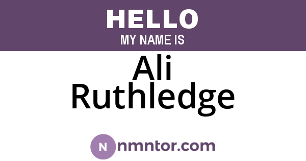 Ali Ruthledge