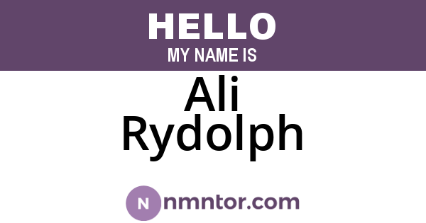 Ali Rydolph