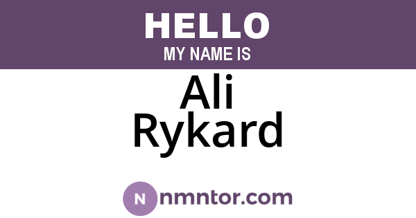 Ali Rykard