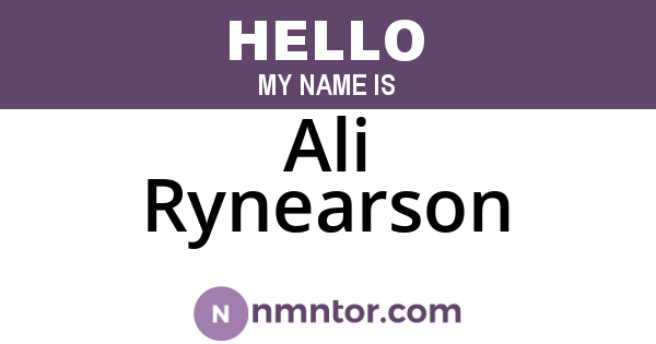 Ali Rynearson