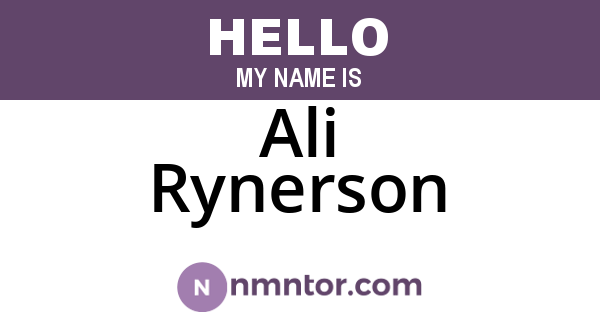 Ali Rynerson