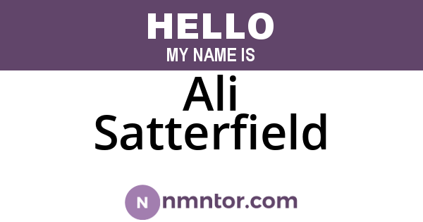 Ali Satterfield