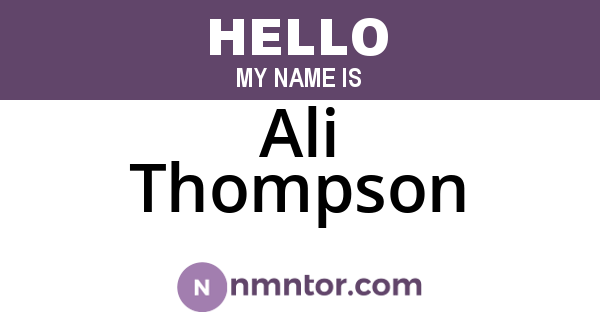 Ali Thompson