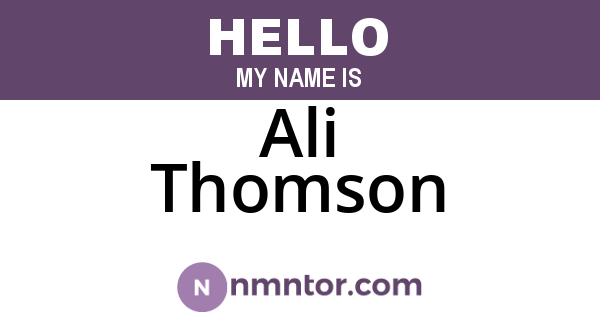Ali Thomson