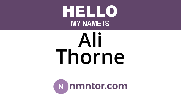 Ali Thorne