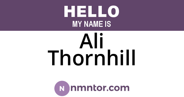 Ali Thornhill