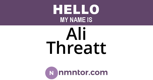 Ali Threatt