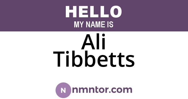 Ali Tibbetts