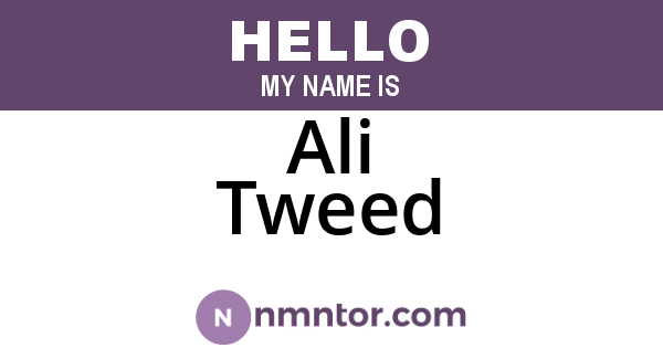 Ali Tweed