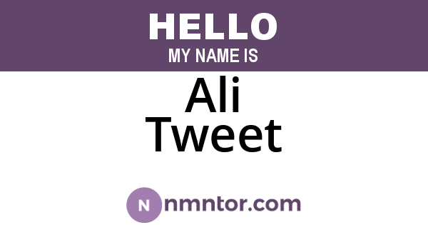 Ali Tweet