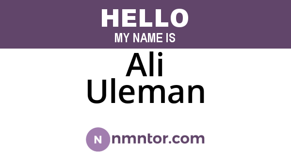 Ali Uleman