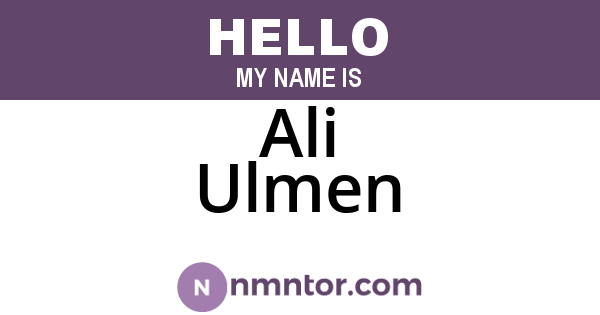 Ali Ulmen