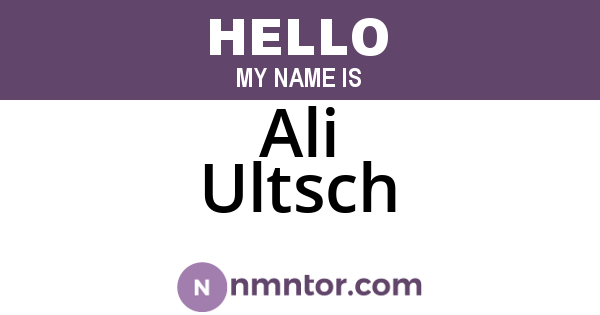 Ali Ultsch