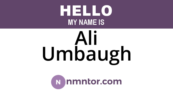 Ali Umbaugh