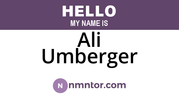 Ali Umberger